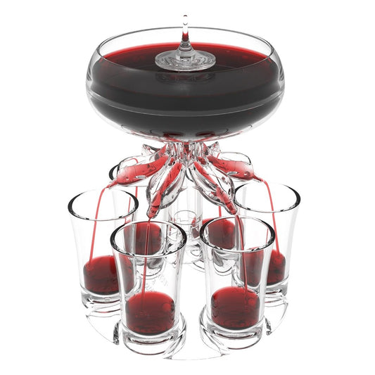 Drink Shot Dispenser with 6 Shot Glasses Set Drinking Game Tool Party Supplies