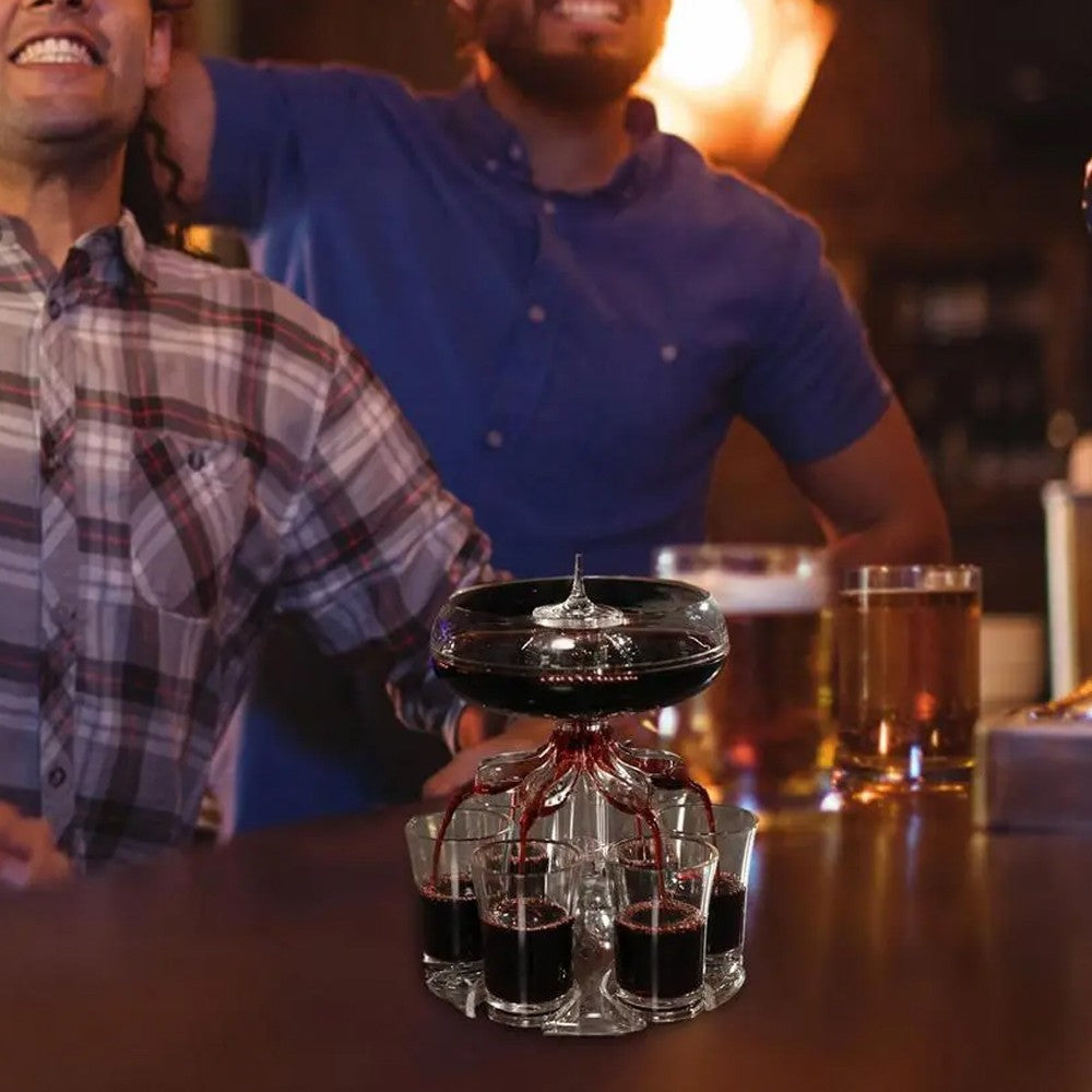 Drink Shot Dispenser with 6 Shot Glasses Set Drinking Game Tool Party Supplies