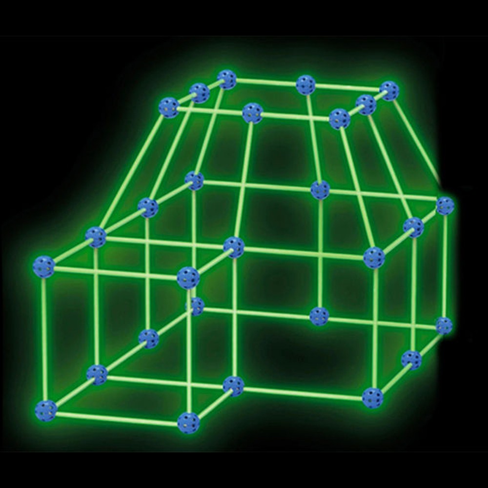 121Pcs DIY Kids Tent Fort Building Toy Kit with 1 Roll of White Cloth and 60 Clips