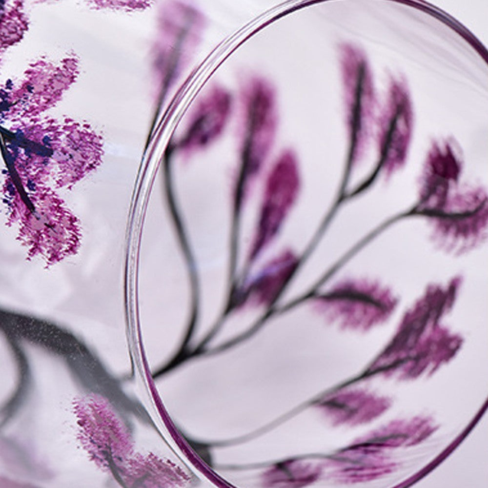 Hand-painting Four Seasons Tree Pattern Wine Glass Champagne Cup Goblet - Spring