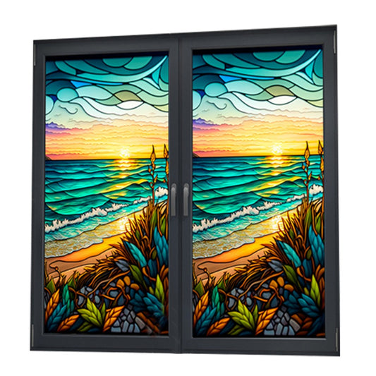 2 Sheets Static Cling Privacy Window Film Frosted Glass Window Sticker Window Covering Film - Style 1