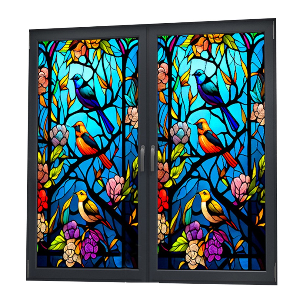 2 Sheets Static Cling Privacy Window Film Frosted Glass Window Sticker Window Covering Film - Style 2