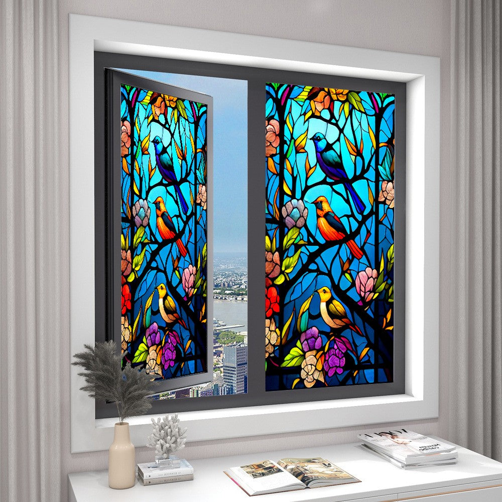 2 Sheets Static Cling Privacy Window Film Frosted Glass Window Sticker Window Covering Film - Style 2