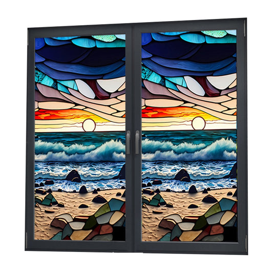 2 Sheets Static Cling Privacy Window Film Frosted Glass Window Sticker Window Covering Film - Style 5