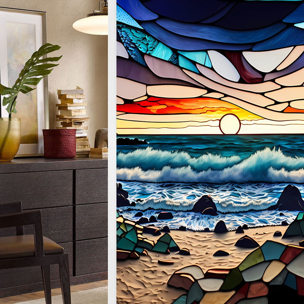 2 Sheets Static Cling Privacy Window Film Frosted Glass Window Sticker Window Covering Film - Style 5