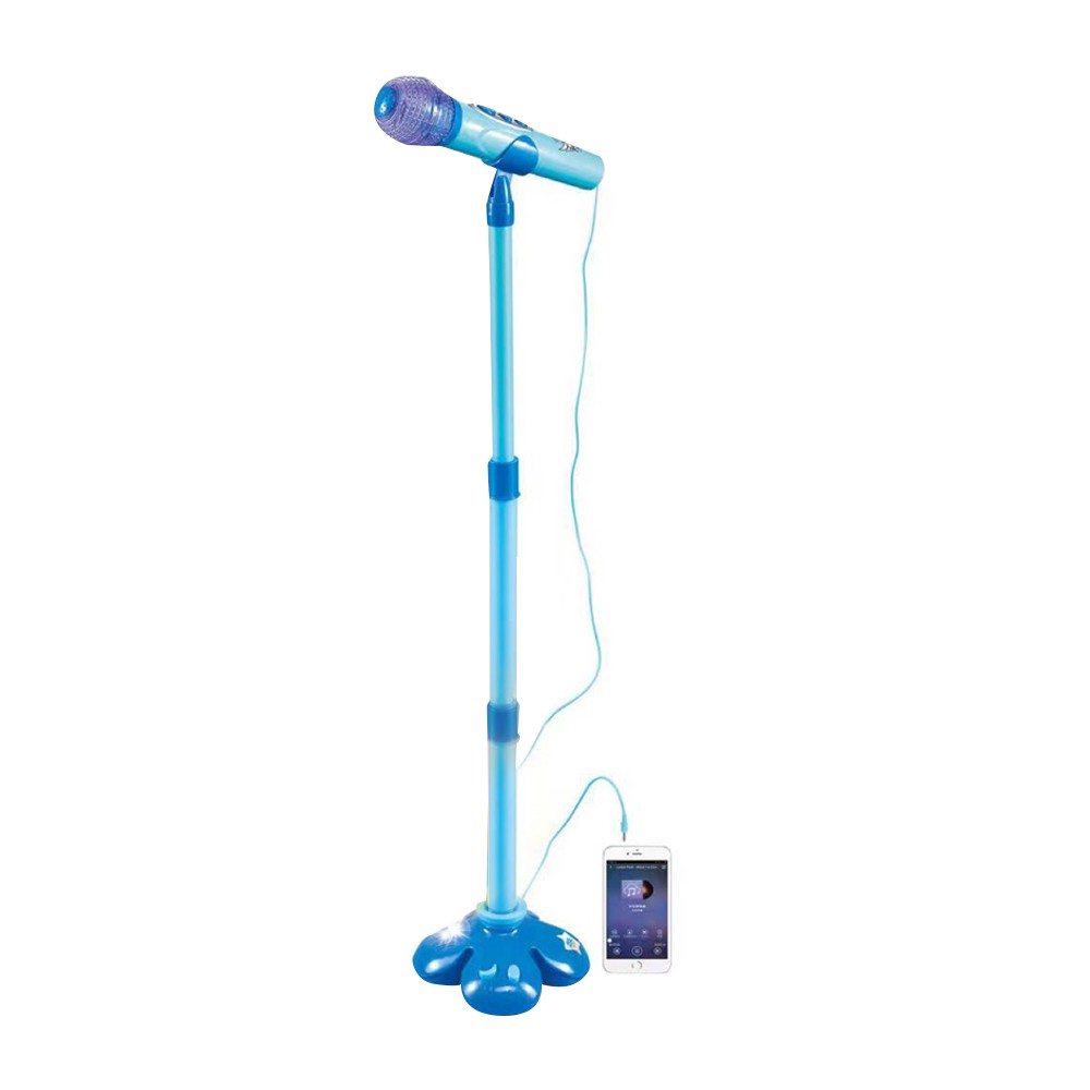 Kids Karaoke Machine with 1 Microphone Adjustable Stand Child Music Play Toy - Blue