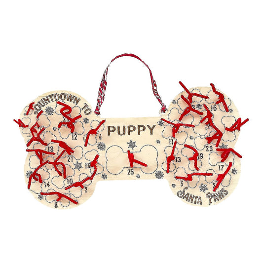 Christmas Dog Bone Shaped Advent Calendar 25 Days Xmas Countdown Calendar Hanging Pendant