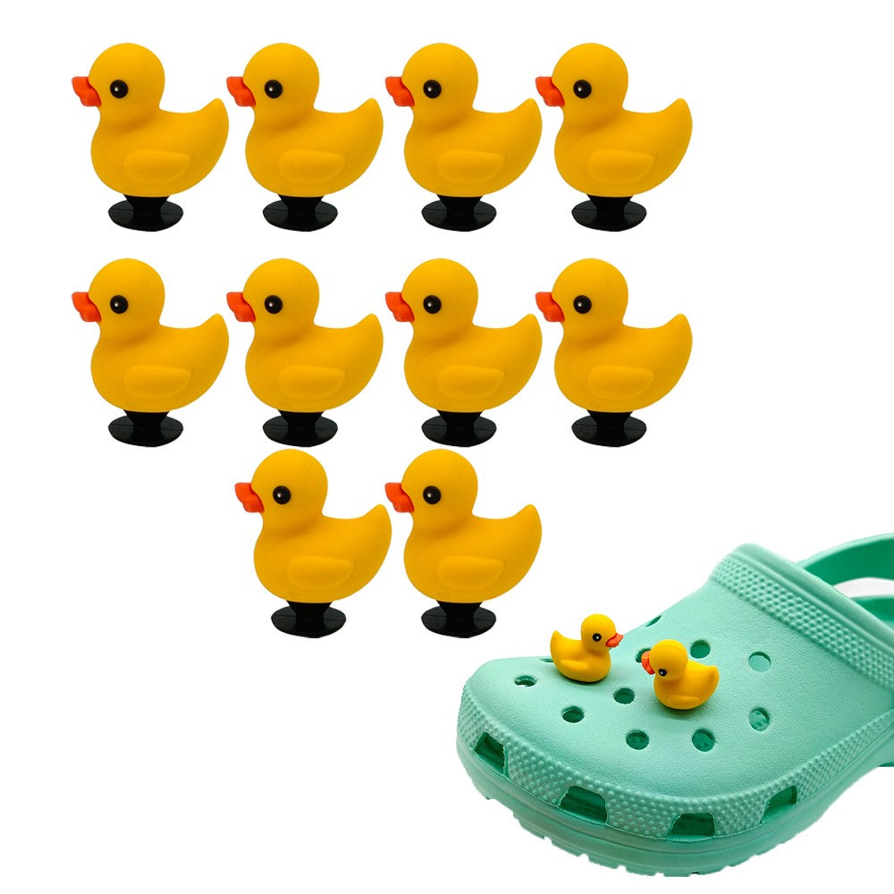 10Pcs Little Yellow Duck Shoe Charms Croc Charms DIY Clog Sandals Decoration