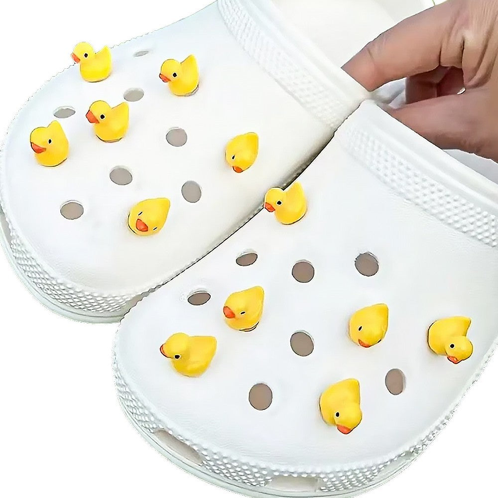 10Pcs Little Yellow Duck Shoe Charms Croc Charms DIY Clog Sandals Decoration