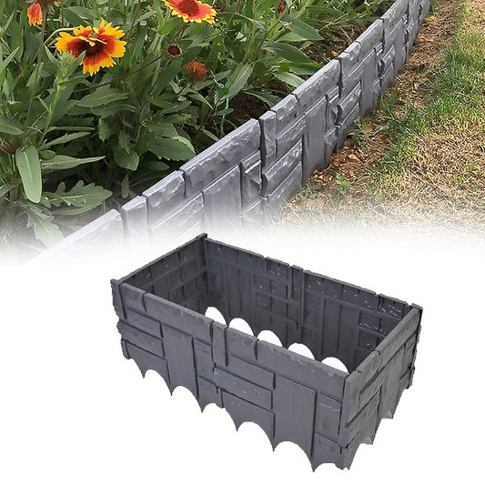 6Pcs Plastic Garden Landscape Edging Borders 1.5M Flower Bed Borders Garden Lawn Fence - Grey