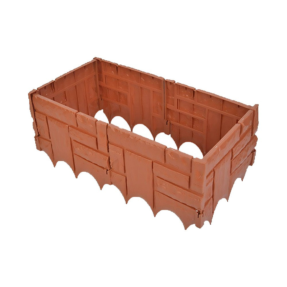6Pcs Plastic Garden Landscape Edging Borders 1.5M Flower Bed Borders Garden Lawn Fence - Red