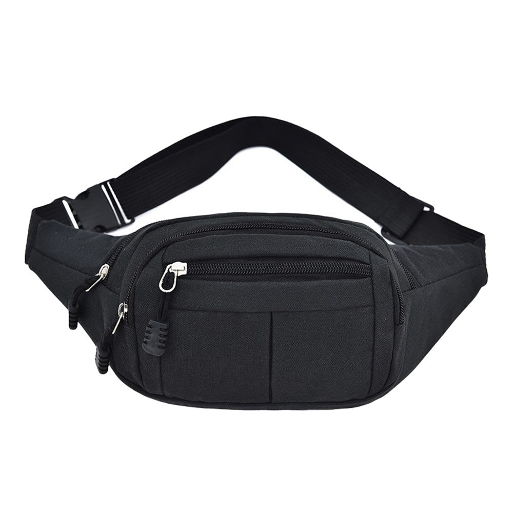 1Pc Unisex Sling Bag Chest Pack Fanny Pack Sports Waist Bag Wallet - Black
