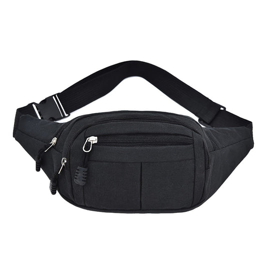 1Pc Unisex Sling Bag Chest Pack Fanny Pack Sports Waist Bag Wallet - Black
