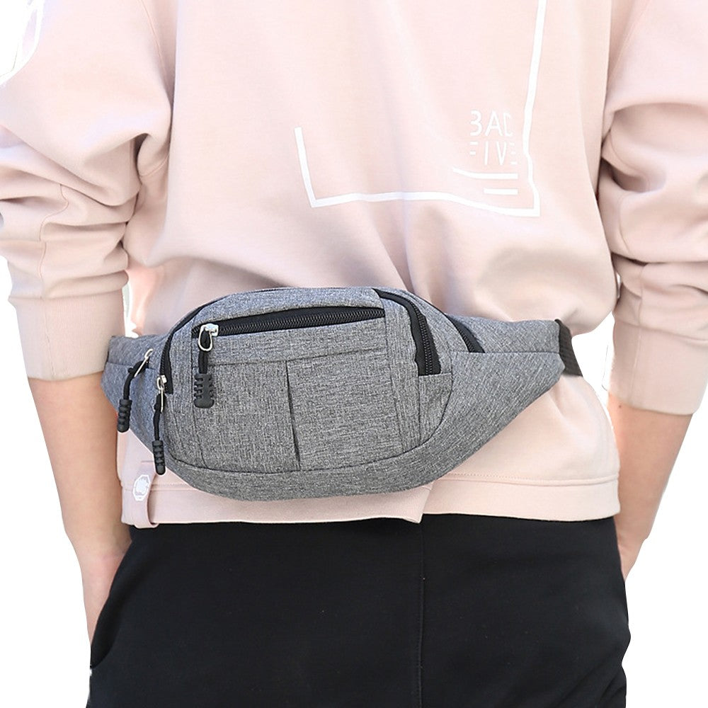 1Pc Unisex Sling Bag Chest Pack Fanny Pack Sports Waist Bag Wallet - Grey