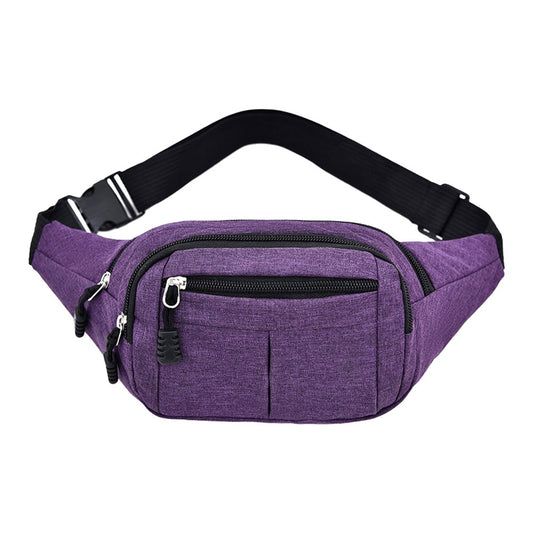 1Pc Unisex Sling Bag Chest Pack Fanny Pack Sports Waist Bag Wallet - Purple