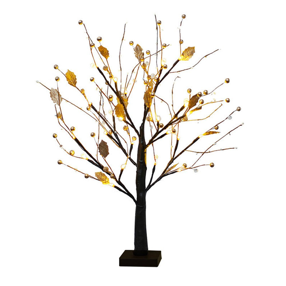 LED Tabletop Tree Light Artificial Branch Tree Lamp Xmas Decorative Light - Gold