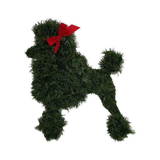Dog Shaped Christmas Wreath Front Door Artificial Pine Branches Garland Xmas Ornaments - Style 2