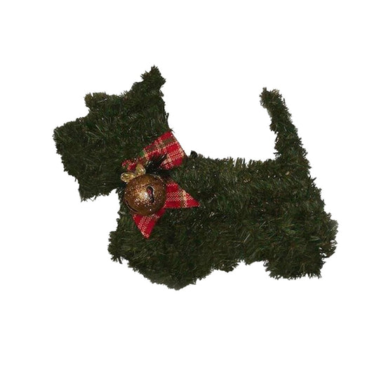 Dog Shaped Christmas Wreath Front Door Artificial Pine Branches Garland Xmas Ornaments - Style 3