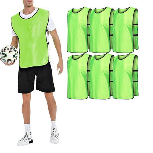 6-Piece Adult Scrimmage Training Vest Team Training Bibs Pinnies for Team Sports Games - Green