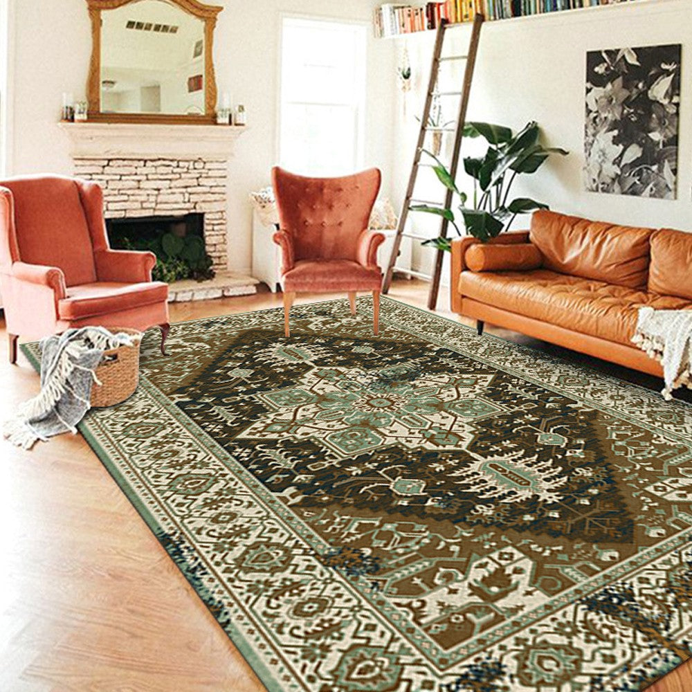 120x180cm Bohemian Floor Mat Non-Slip Carpet Vintage Rugs Home Decor - Style 1