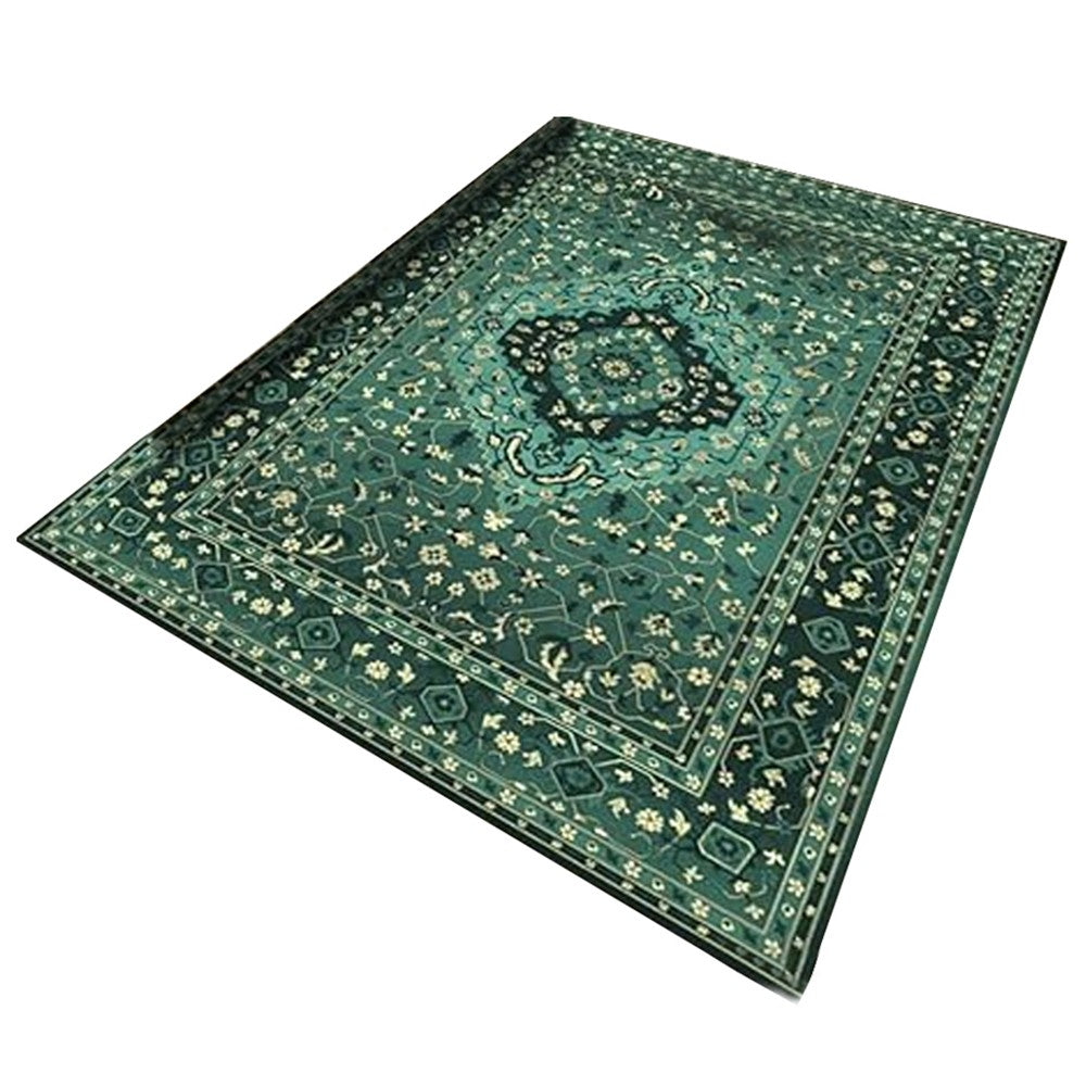 80x120cm Bohemian Floor Mat Non-Slip Carpet Vintage Rugs Home Decor - Green