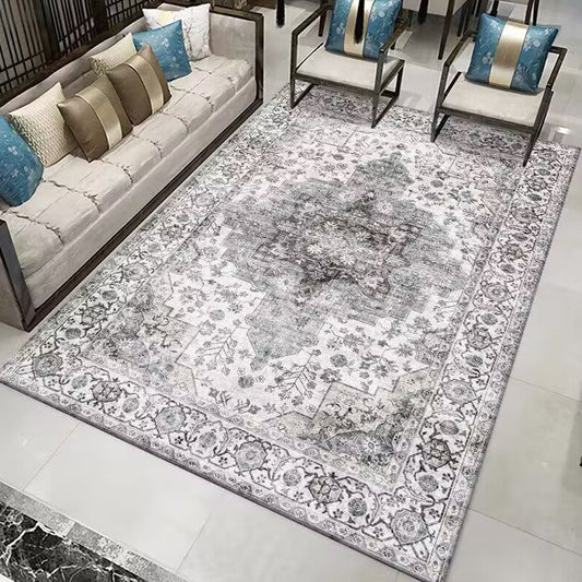 80x120cm Bohemian Floor Mat Non-Slip Carpet Vintage Rugs Home Decor - Grey
