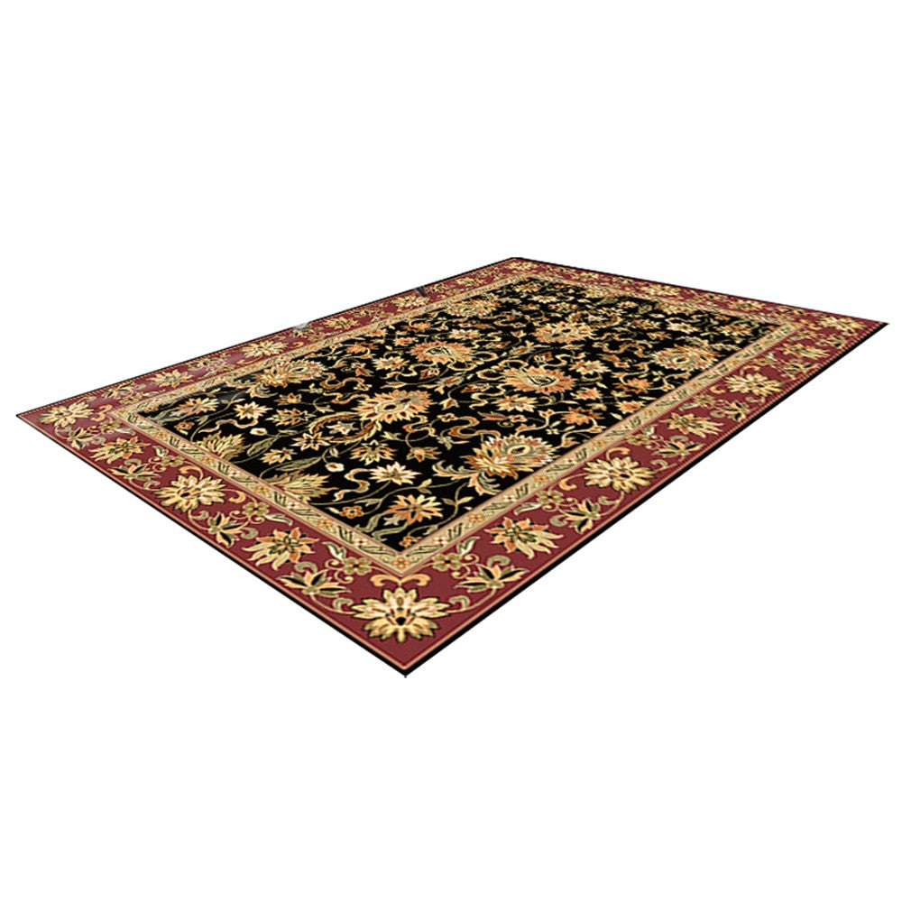 80x120cm Bohemian Floor Mat Non-Slip Carpet Vintage Rugs Home Decor - Black