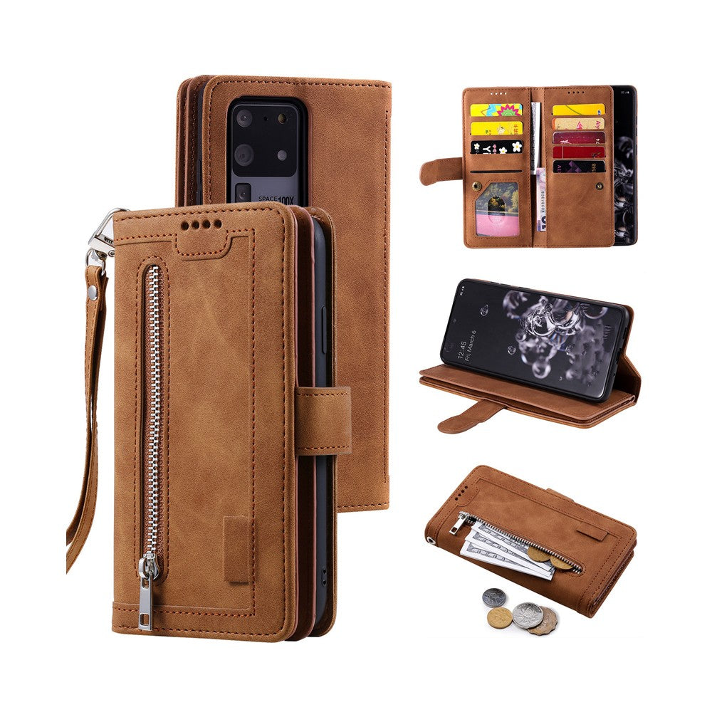For iPhone 15 Promax Phone Case PU Leather Wallet Flip Cover - Brown