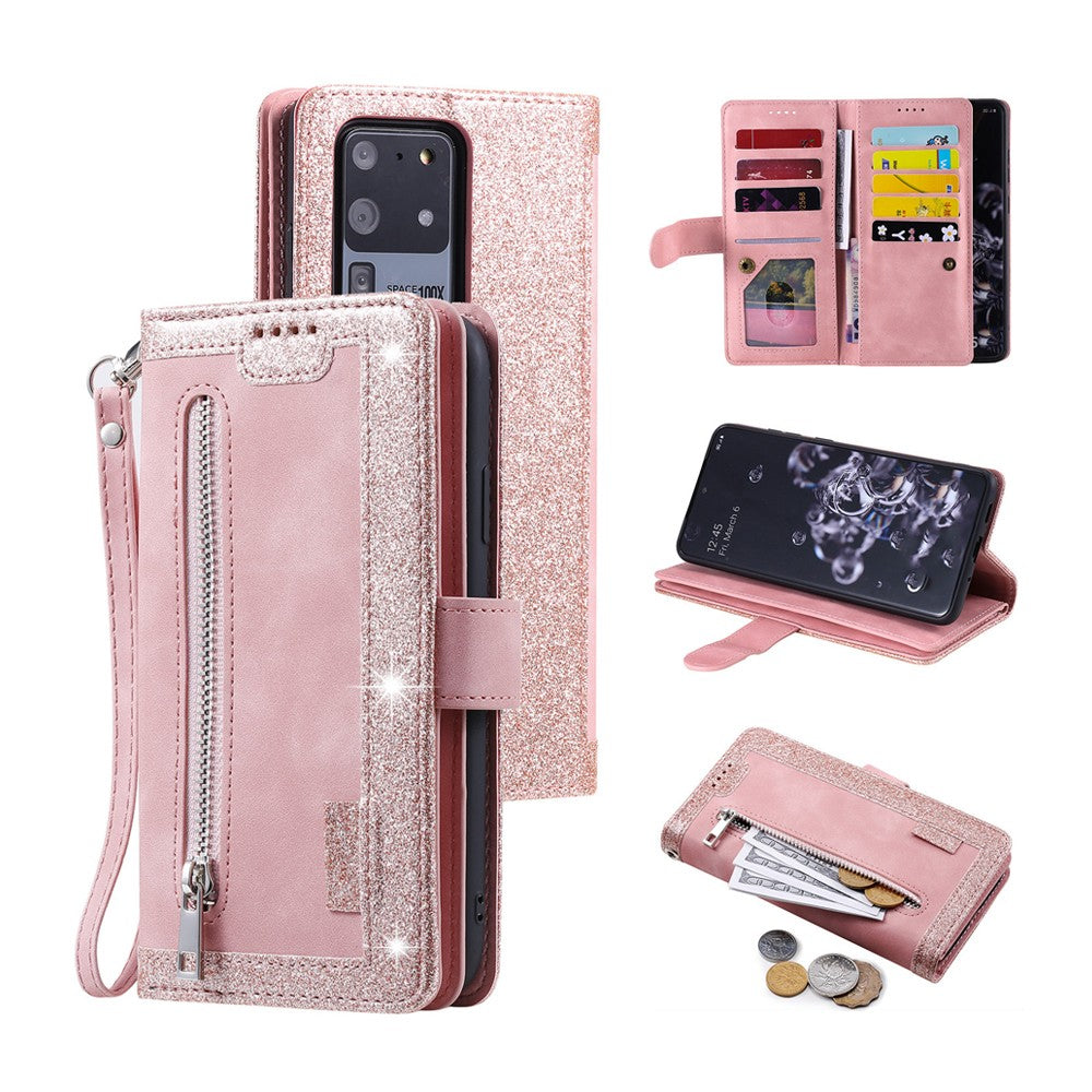 For iPhone 15 Promax Phone Case PU Leather Wallet Flip Cover - Pink