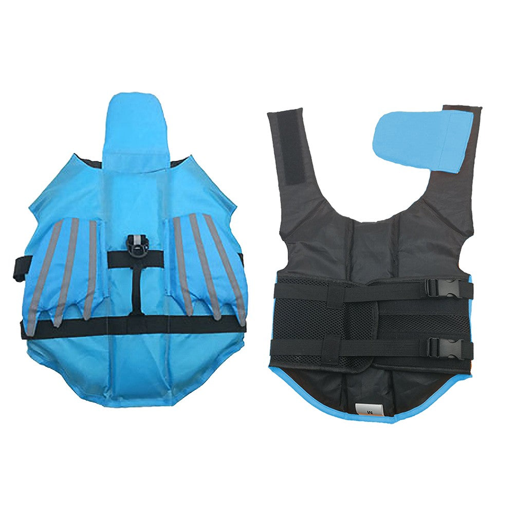 Dog Life Jacket Pet Safety Vest Reflective Pet Buoyancy Lifesaver for Swimming Boating - Blue XS