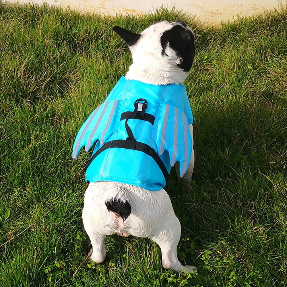 Dog Life Jacket Pet Safety Vest Reflective Pet Buoyancy Lifesaver for Swimming Boating - Blue M