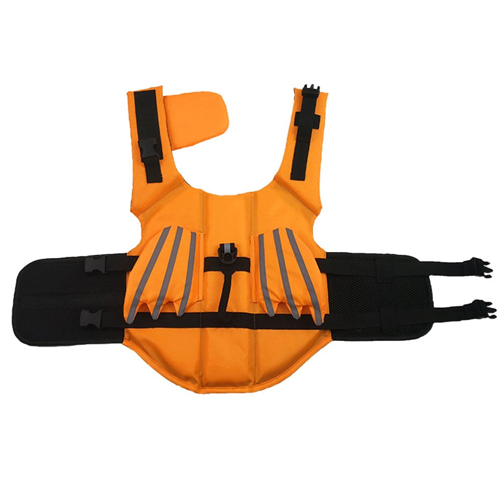 Dog Life Jacket Pet Safety Vest Reflective Pet Buoyancy Lifesaver for Swimming Boating - Orange XL