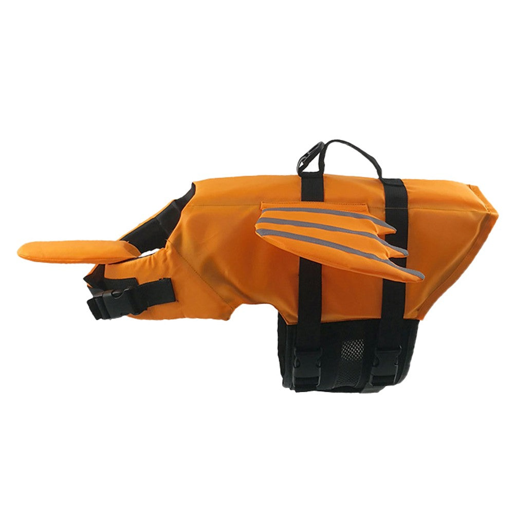 Dog Life Jacket Pet Safety Vest Reflective Pet Buoyancy Lifesaver for Swimming Boating - Orange L