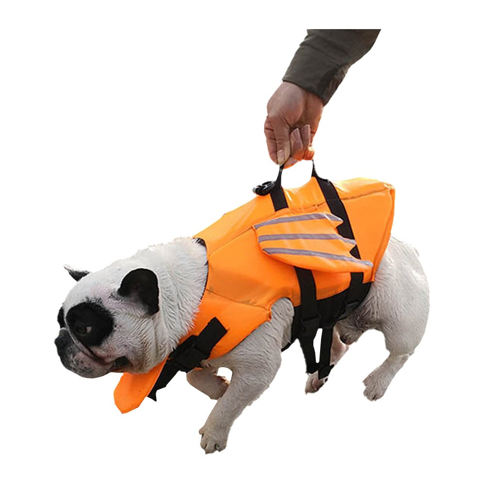 Dog Life Jacket Pet Safety Vest Reflective Pet Buoyancy Lifesaver for Swimming Boating - Orange L