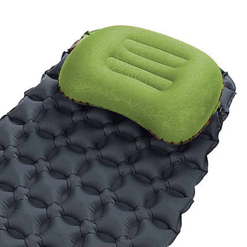 Portable Inflatable Pillow Outdoor Camping Neck Pillow Travel Sleeping Pillow - Green