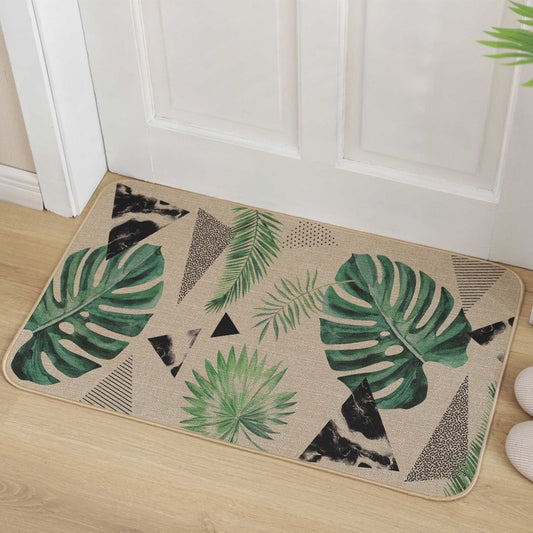 40x60cm Linen Entrance Door Mat Kitchen Non-Slip Floor Mat?Decorative Doormat - Style 1