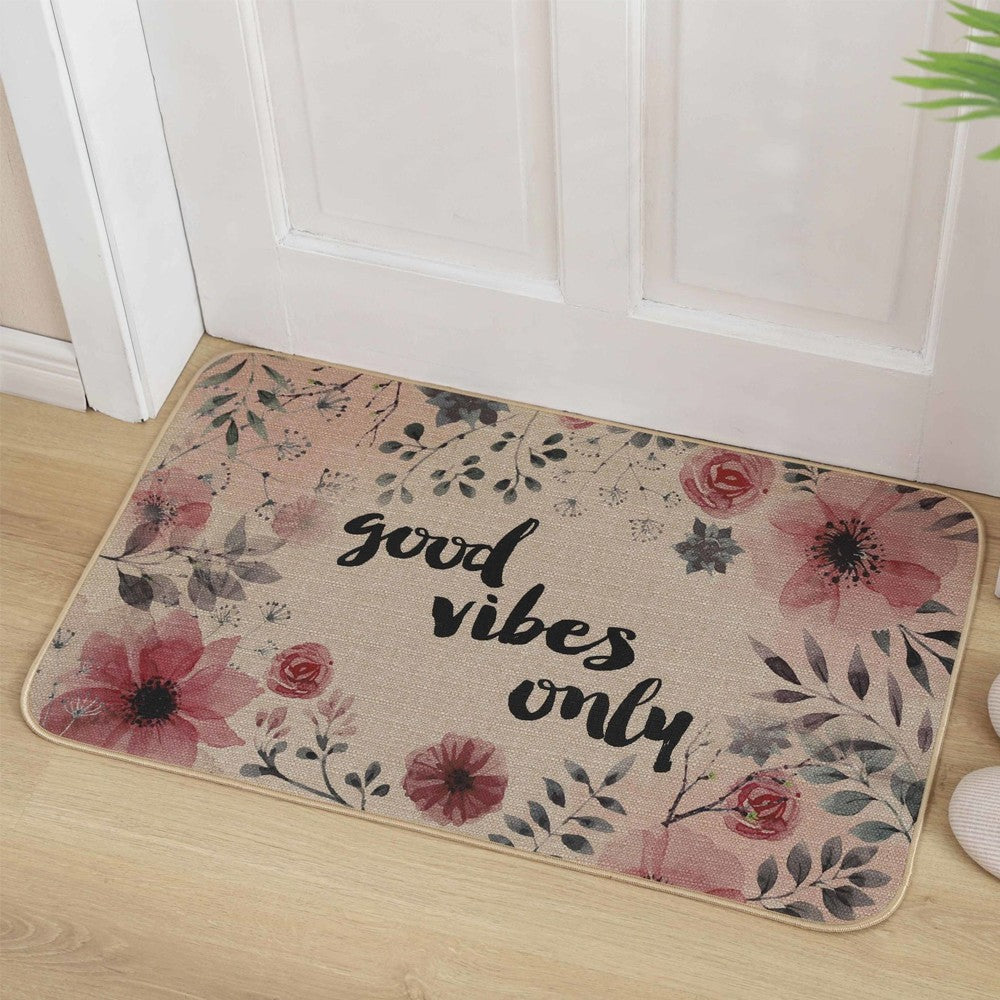 40x60cm Linen Entrance Door Mat Kitchen Non-Slip Floor Mat?Decorative Doormat - Style 2