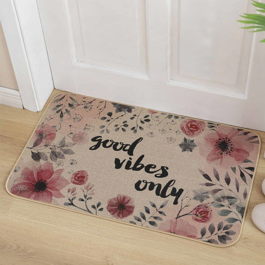 40x60cm Linen Entrance Door Mat Kitchen Non-Slip Floor Mat?Decorative Doormat - Style 2