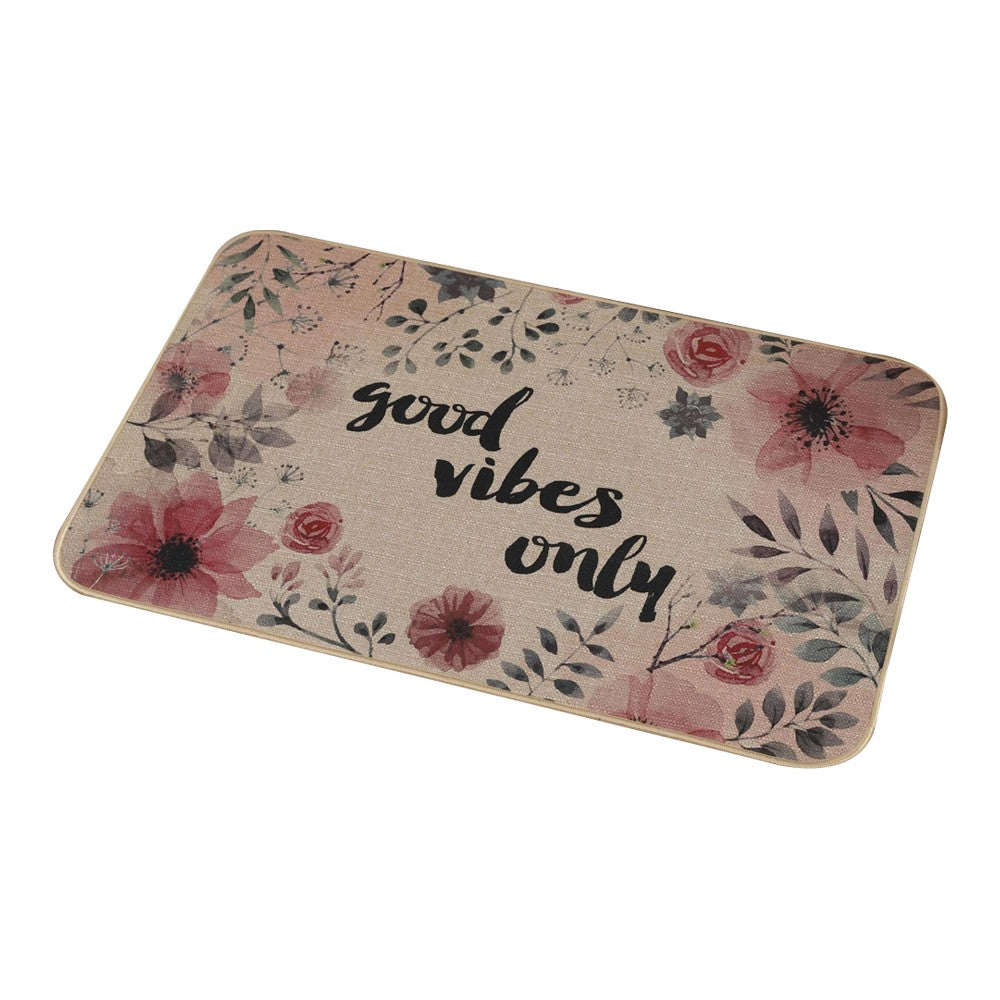 40x60cm Linen Entrance Door Mat Kitchen Non-Slip Floor Mat?Decorative Doormat - Style 2
