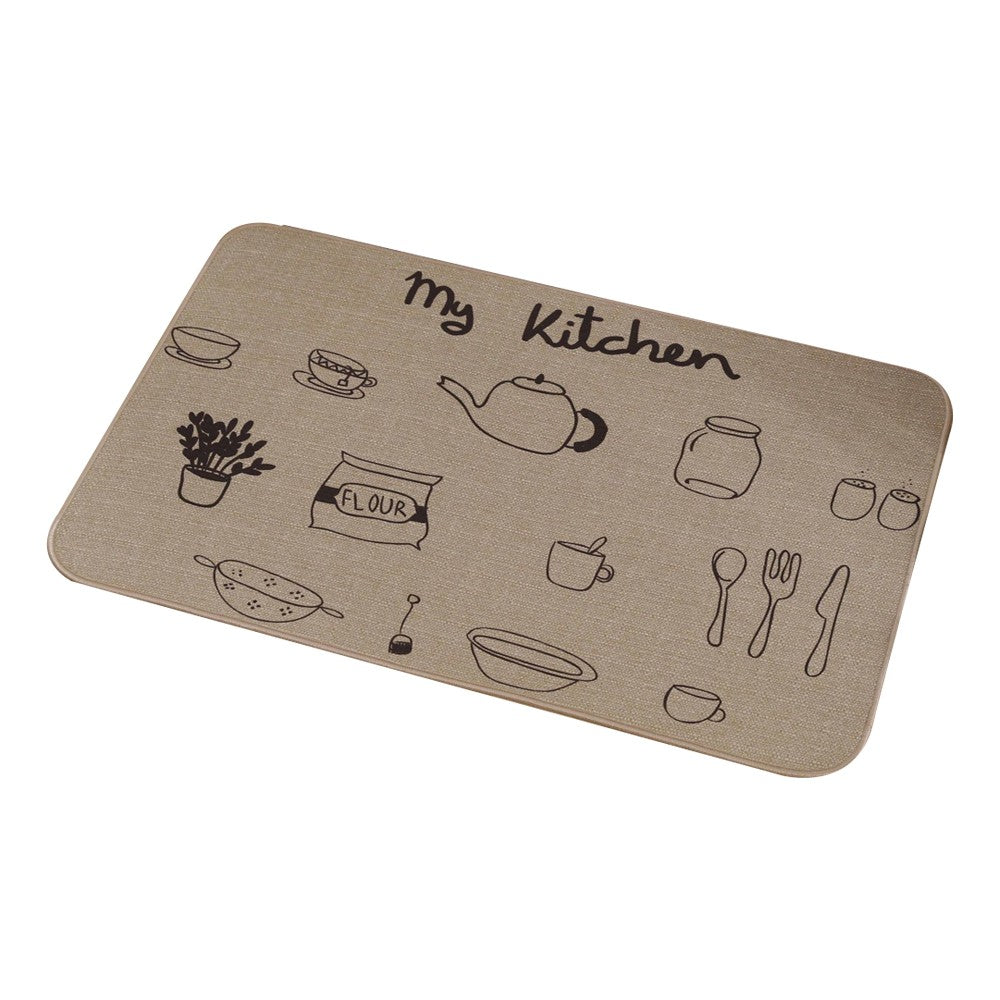 40x60cm Linen Entrance Door Mat Kitchen Non-Slip Floor Mat?Decorative Doormat - Style 3