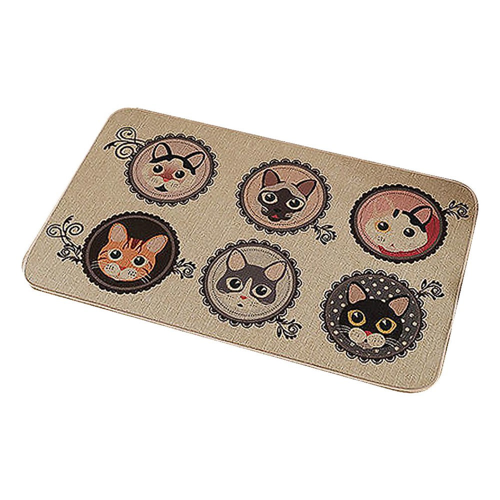 40x60cm Linen Entrance Door Mat Kitchen Non-Slip Floor Mat?Decorative Doormat - Style 5