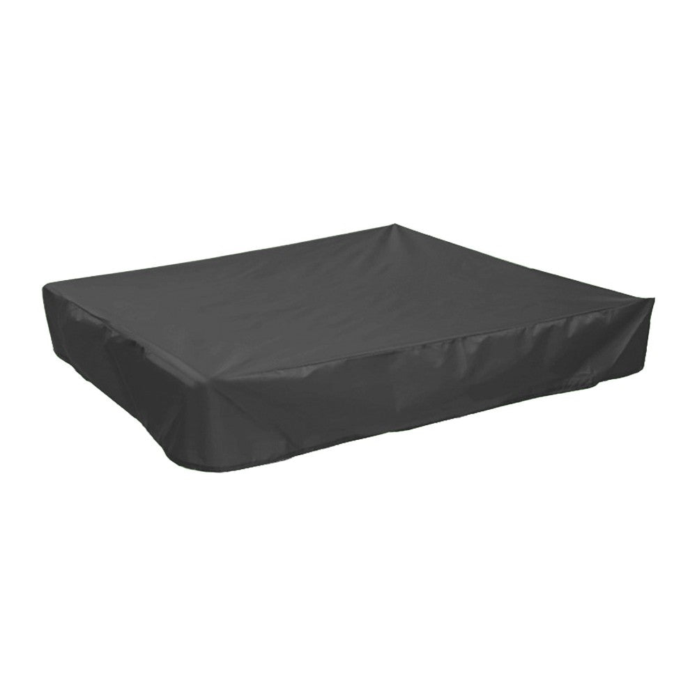 120x120cm Square Outdoor Sandpit Cover Dustproof Sandbox Cover with Drawstring - Black