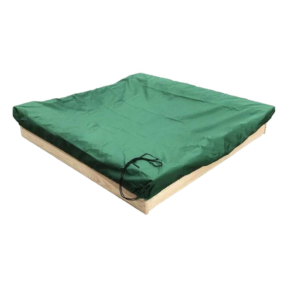 150x150cm Square Outdoor Sandpit Cover Dustproof Sandbox Cover with Drawstring - Green