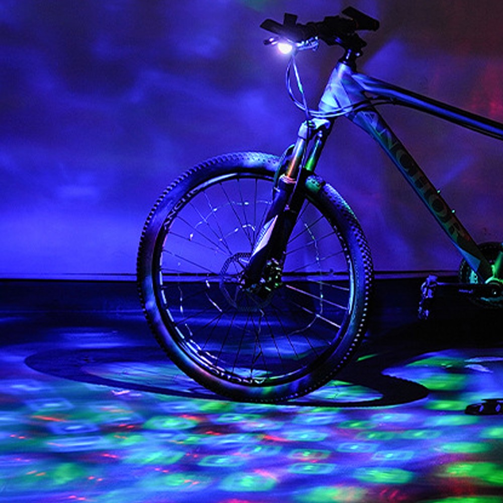1Pc Tri-Colored LED Bike Light Battery Powered Bicycle Front Lights for Riding at Night