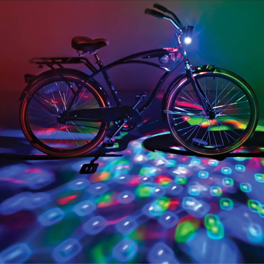2Pcs Tri-Colored LED Bike Light Battery Powered Bicycle Front Lights for Riding at Night