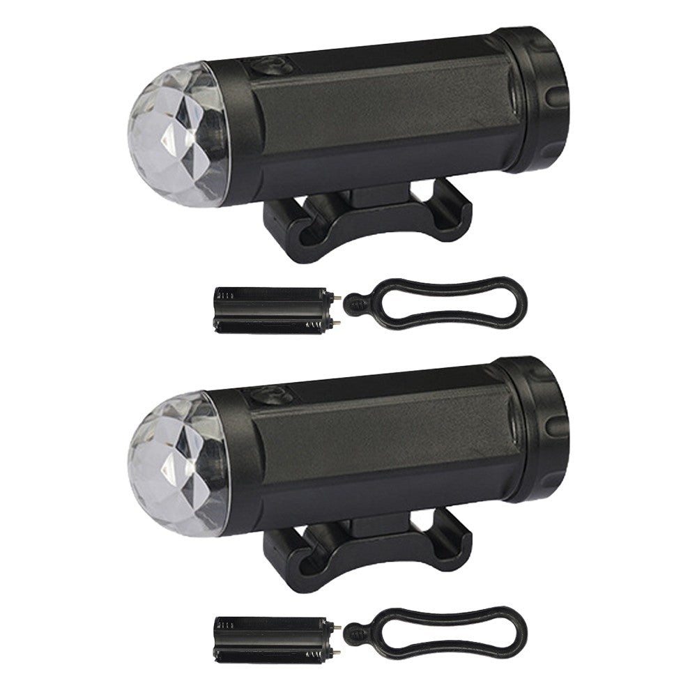 2Pcs Tri-Colored LED Bike Light Battery Powered Bicycle Front Lights for Riding at Night