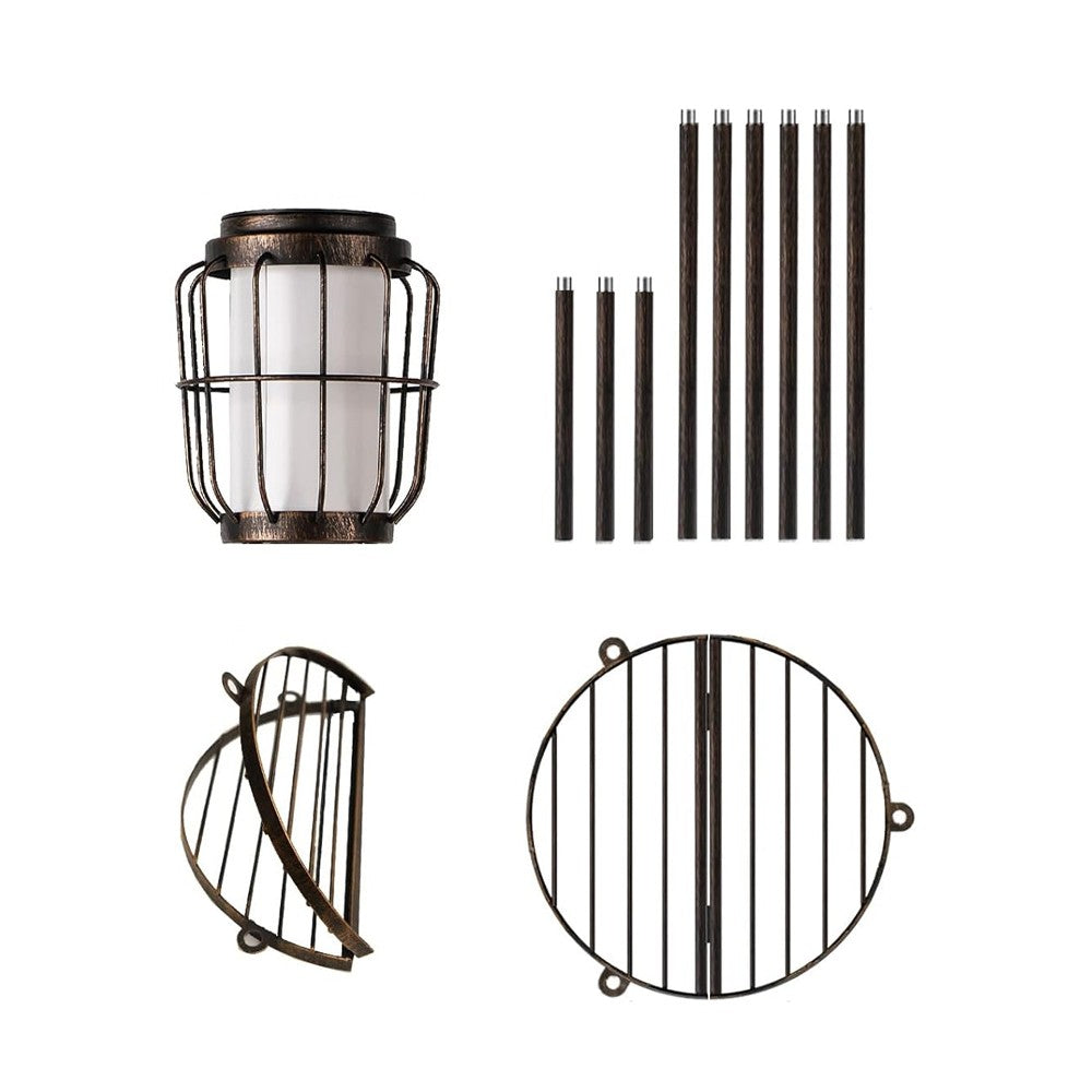 Outdoor Solar Light with Plant Stand Metal Tripod Floor Lamp