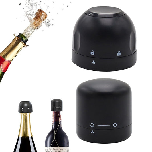 4-Piece Wine and Champagne Bottle Stopper Cap - Wine Stopper + Champagne Stopper