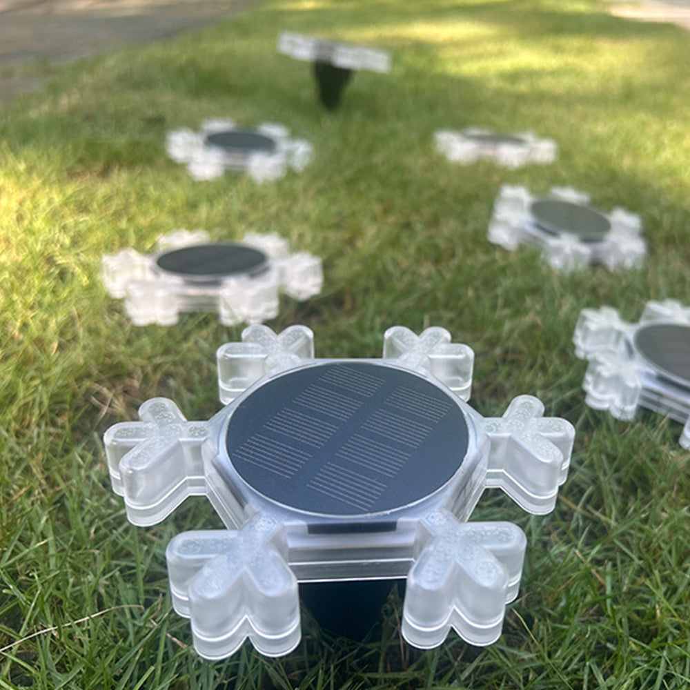 4 X Warm Solar Snowflake Lights Solar Garden Light Lawn Stake Light Solar Lamp