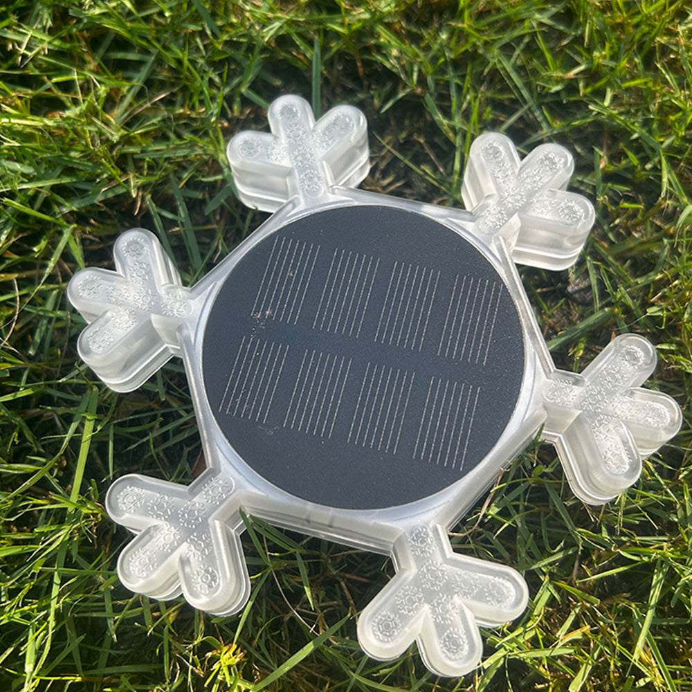 4 X Warm Solar Snowflake Lights Solar Garden Light Lawn Stake Light Solar Lamp
